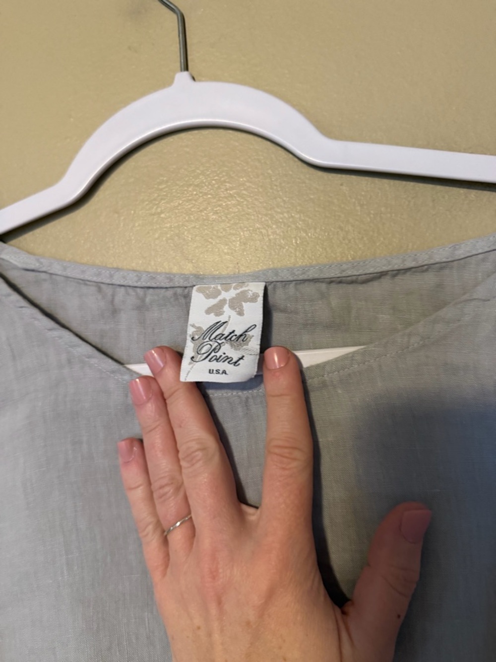 Match Point Linen Light Gray Balloon Crop Top - Picture 4 of 8